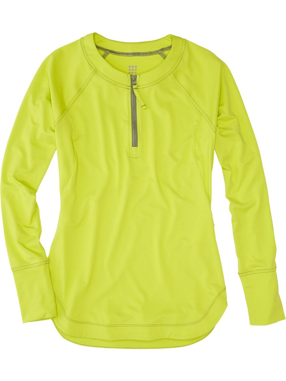 Women's Neon Yellow Quarter-Zip Performance Top